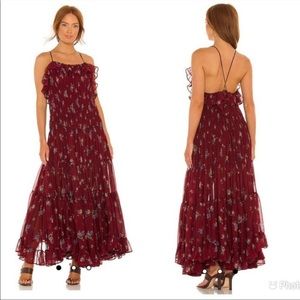 Maroon Floral Free People Dress